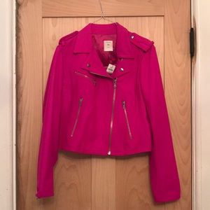 Hot pink biker jacket